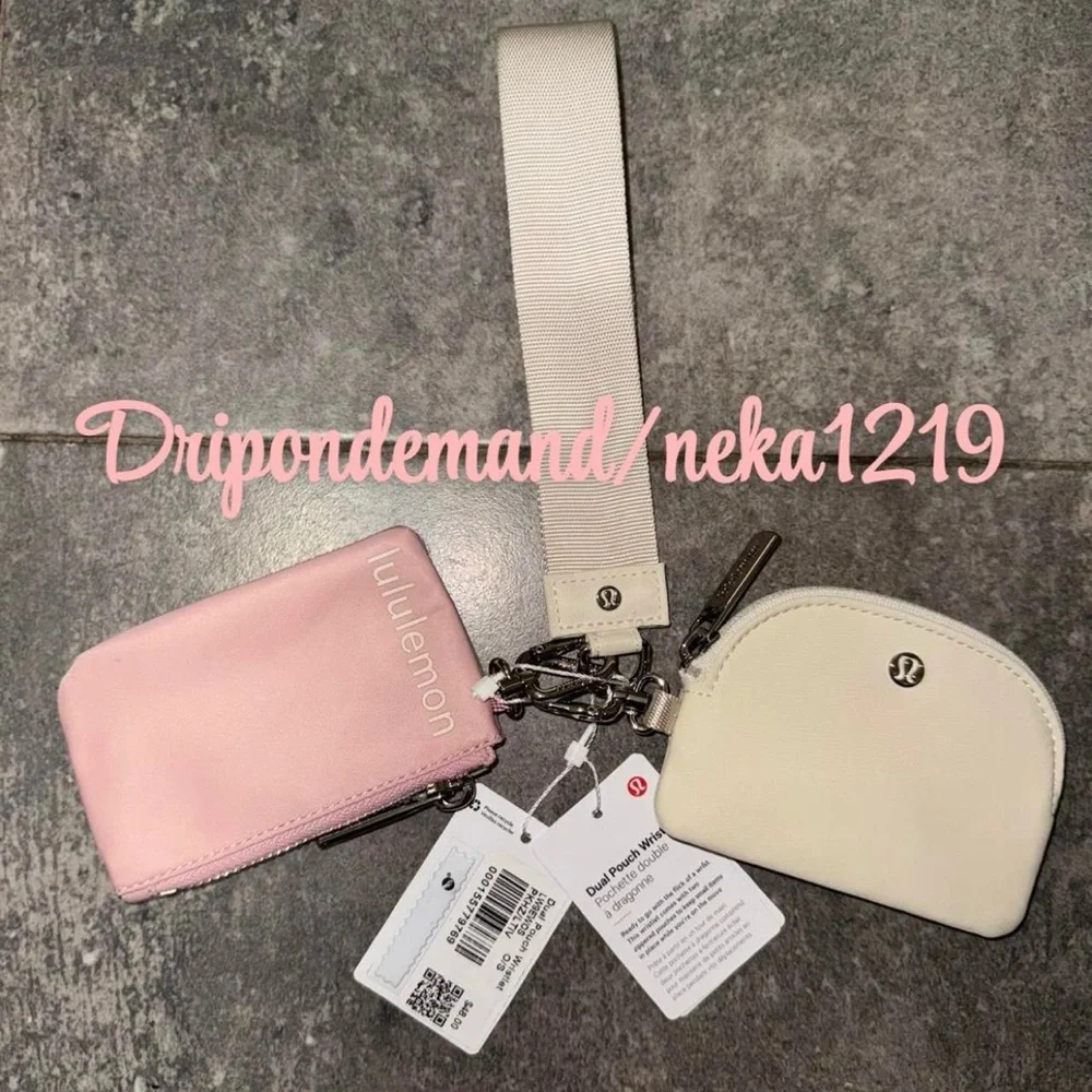Lululemon Dual Pouch Wristlet- Pink Haze/Light Ivory